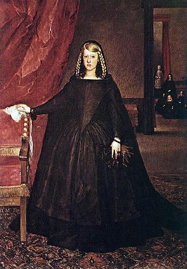Juan Bautista del Mazo The sitter is Margaret of Spain, first wife of Leopold I, Holy Roman Emperor, wearing mourning dress for her father, Philip IV of Spain, with children Sweden oil painting art